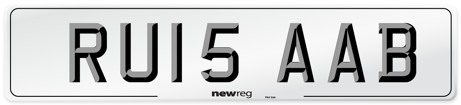 RU15 AAB Number Plate from New Reg